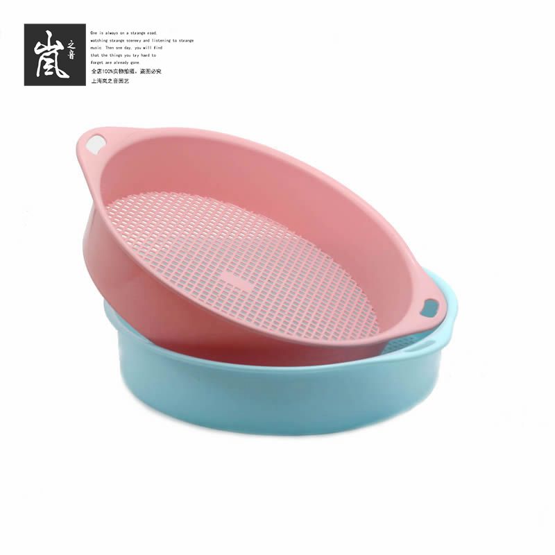 双耳土筛丨塑料土筛子筛网过滤土石育苗工具3MM孔径圆形带把手