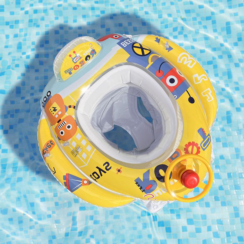 机器人男女童儿童游泳圈宝宝坐圈充气底1-6岁充气浮圈幼儿救生圈
