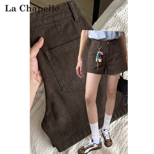 拉夏贝尔牛仔裤短裤女