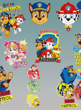 卡通动漫汪汪队小狗印花图案烫花烫印儿童衣服贴柯式热转印烫画贴