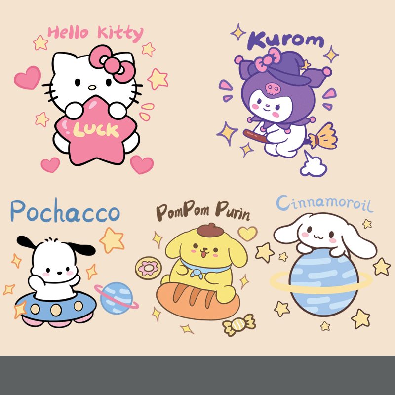 爆款童装库洛米 KT猫 大耳狗 可爱衣服印花辅料图案热转印可定制