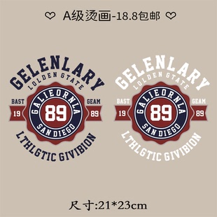 过粉胶印服装 烫画 创意英文字母图案T恤卫衣热转印贴柯式 潮牌新品