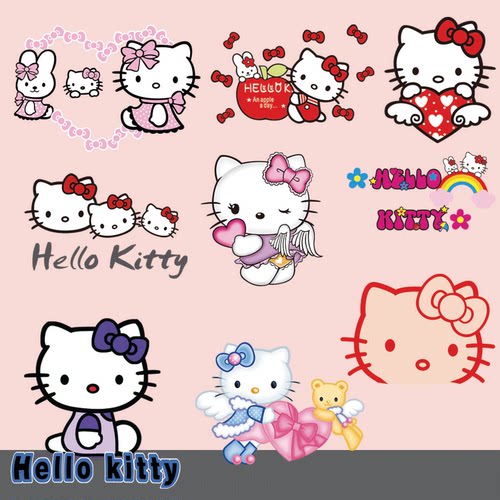 卡通kt猫儿童动漫白墨胶印热转印烫画衣服图案烫图A级烫贴耐水洗