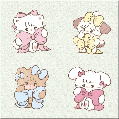 【童装】卡通mikko小猫动物印花辅料热转印白墨烫画烫图图案定制