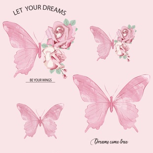 服装装饰神器花朵蝴蝶烫画贴 衣服上的图案 热转印大号熨斗印花