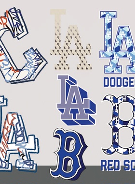 纽约洋基队运动logo新款T恤印花服装辅料热转印白墨烫画耐水洗diy