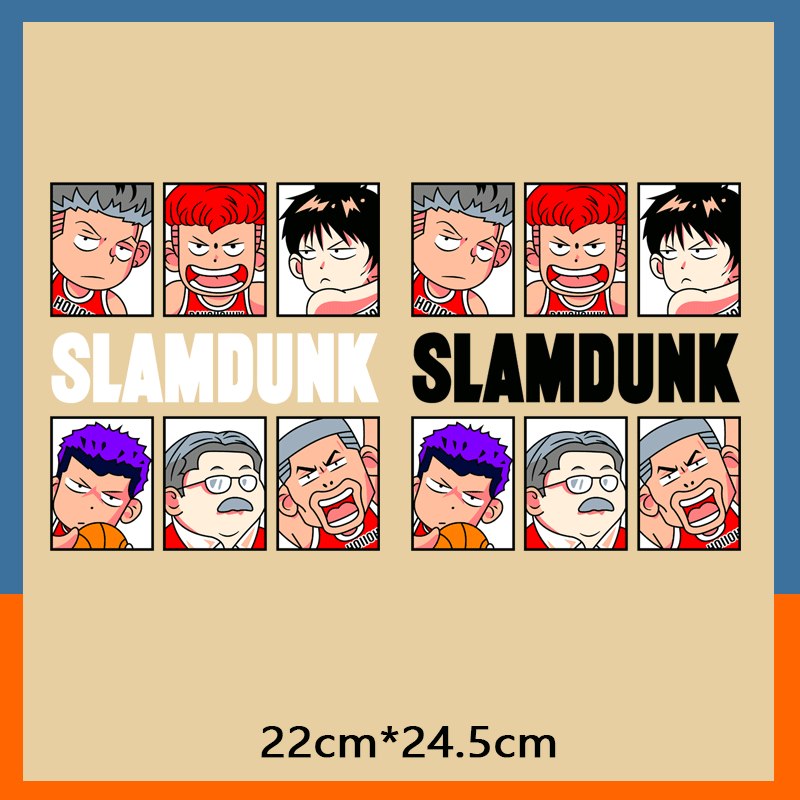 灌篮高手烫画樱木花道流川枫新款印花图案热转印胶印白墨无边烫画