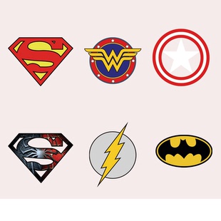 超人标志S蝙蝠侠小号帽子包热转印白墨烫画贴图案DIY衣服贴补丁贴