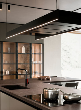 意大利进口falmec方美柯Light亚光黑120/180吊装内循环中岛油烟机