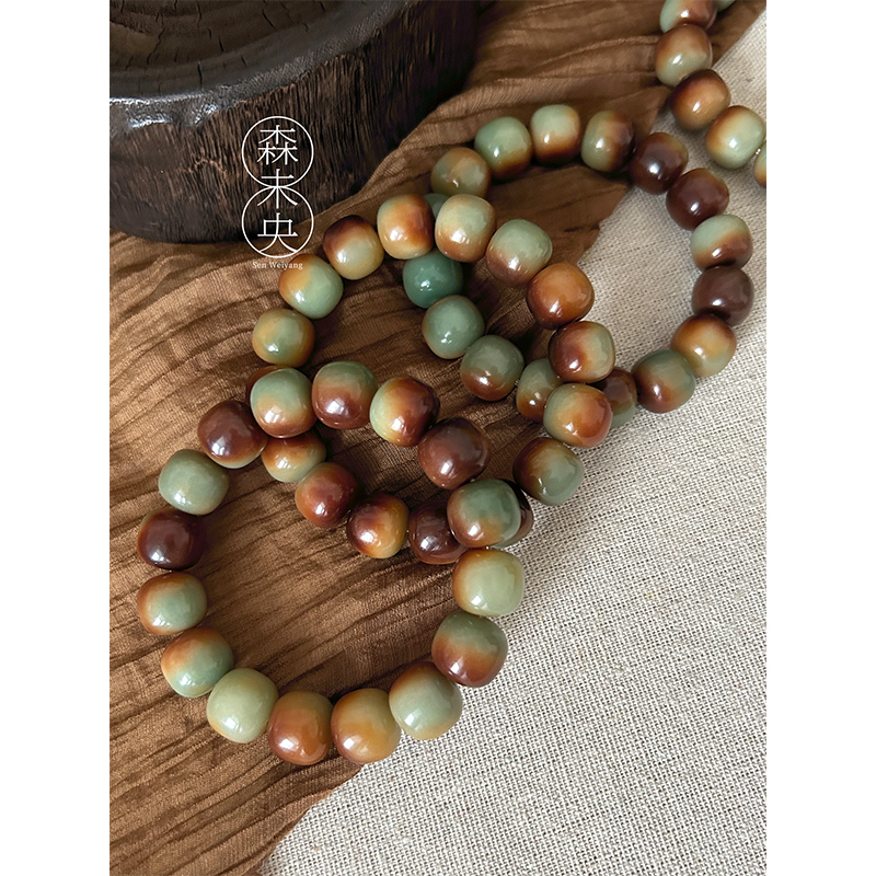 森未央「敦煌秘境」14mm桶珠浓郁敦煌色多宝天然菩提手串