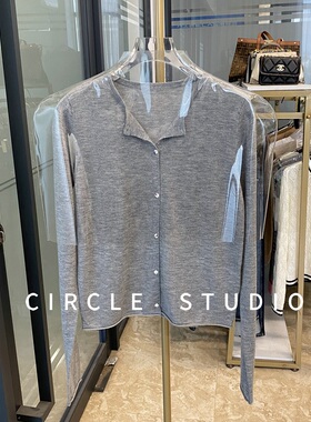 简约休闲 高阶灰色柔糯细软美利奴羊毛针织开衫+吊带两件套套装