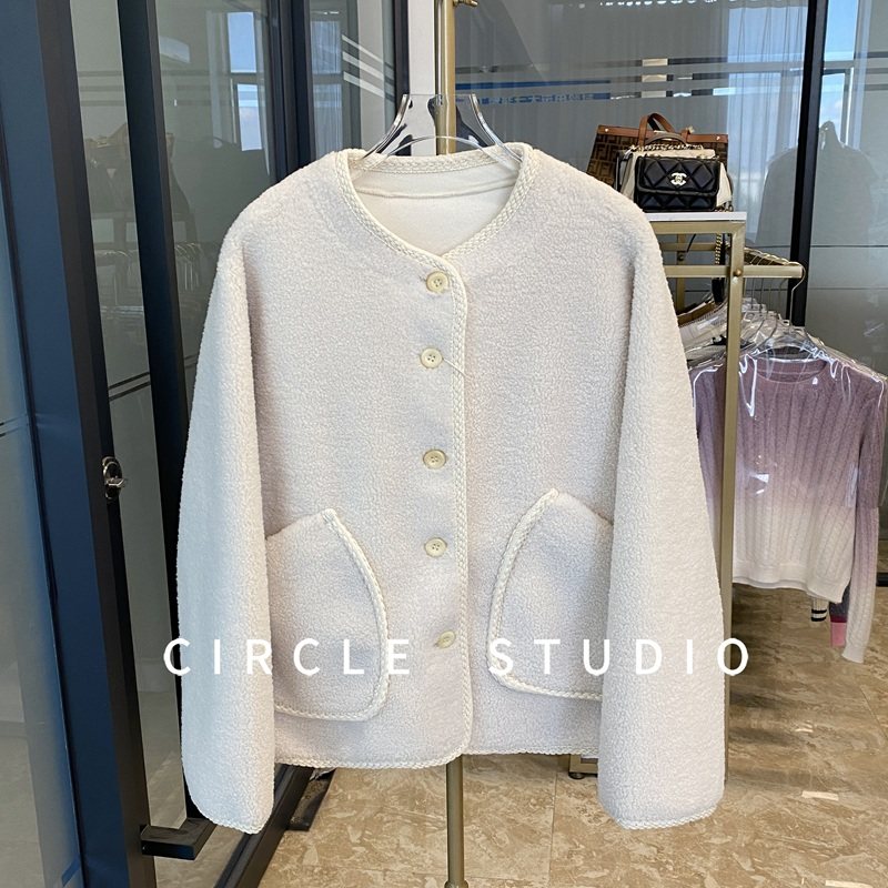 保暖宽松厚实毛绒大衣女外套女