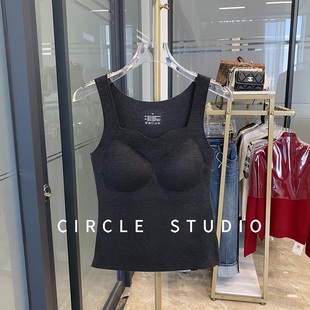 锁温带天然乳胶杯肌底贴身背心上衣带胸垫裸感蚕丝保暖塑身背心女