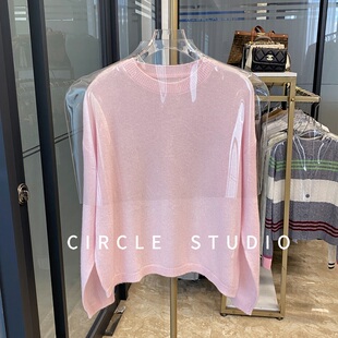 针织衫 神仙色系 温柔甜美蓬松微透羊毛显瘦长袖 圆领短款 毛衣 薄款