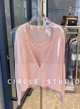 柜货同源！ed+毛织25秋季新款绵羊毛马海毛混纺毛背心开衫女