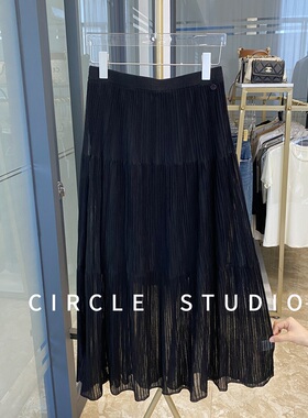 灵动层次感 新疆长绒棉立体挑洞白色镂空针织裙优雅月光裙半身裙