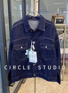 帅气港风 深蓝色廓形牛仔衣休闲宽松落肩莱赛尔醋酸厢式短外套女