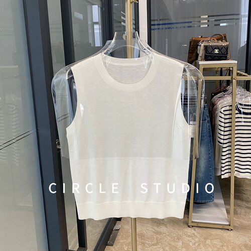 高阶细支羊毛气质高阶无袖针织衫