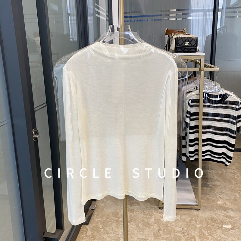 高阶面料 ！丝滑柔软超细100s全羊毛合身长袖半高领打底针织衫女