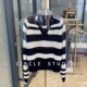 设计感不规则条纹秋冬针织衫 长袖 宽松POLO休闲套头毛衣女外穿上衣