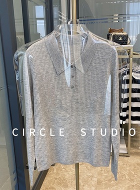 口碑好货！渠道纱100绵羊毛百搭显瘦合身不紧绷polo领针织衫女