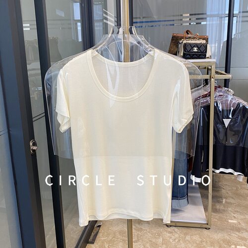 天丝醋酸羊毛软糯垂感T恤女上衣