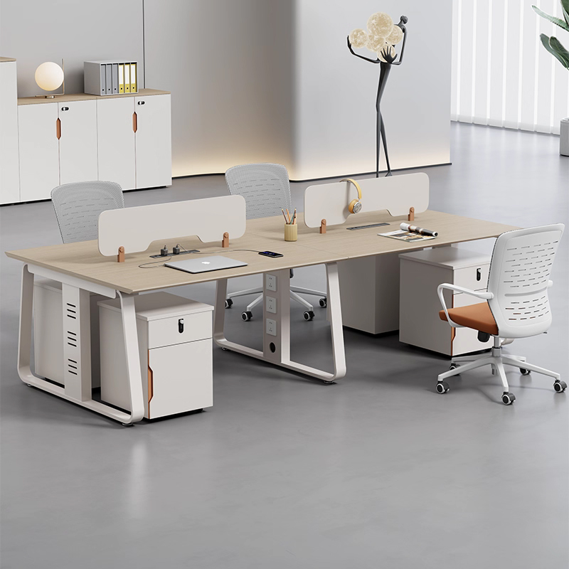 新款职员办公桌椅组合2双人46人电脑桌椅极简员工办公桌工位卡位