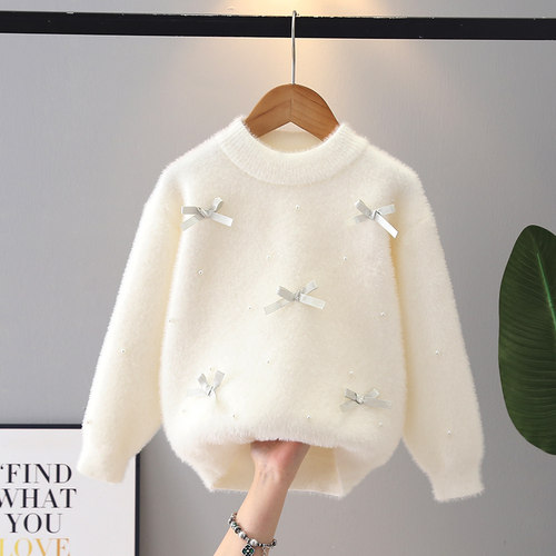 女童毛线衣冬装上衣加厚针织衫