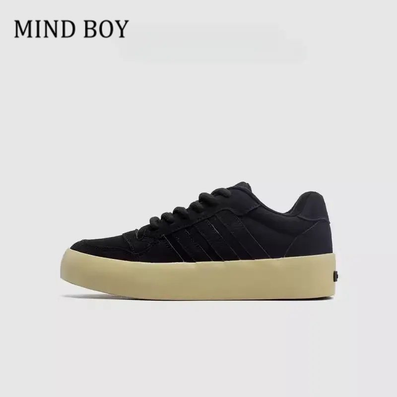 MIND BOY男鞋2025年春季新款高级感黑色德训鞋男款耐脏厚底防水运
