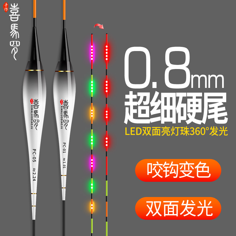 0.8超细尾竞技夜光漂316电子漂