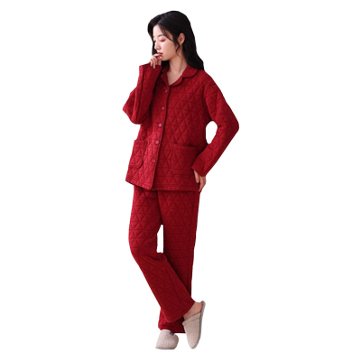 潘琪美女纯棉夹层睡衣可外穿