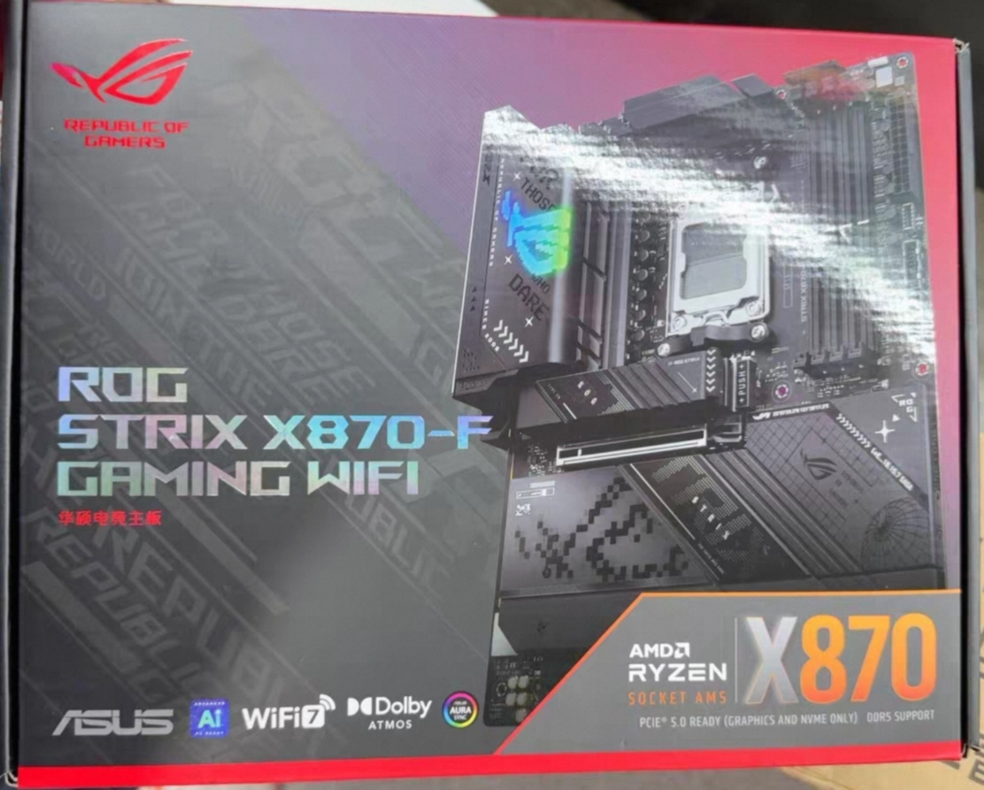华硕ROG STRIX X870-F GAMING WIFI主板AM5支持7800x 9700xcpu