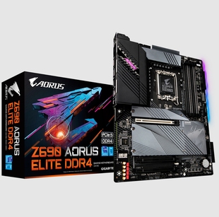 技嘉z690 ddr4内存小雕主板1700支持12 elite 14代cpu aorus