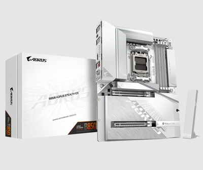 技嘉b850 aorus stealth ice背插主板am5支持7800x3d 9700x 9950x