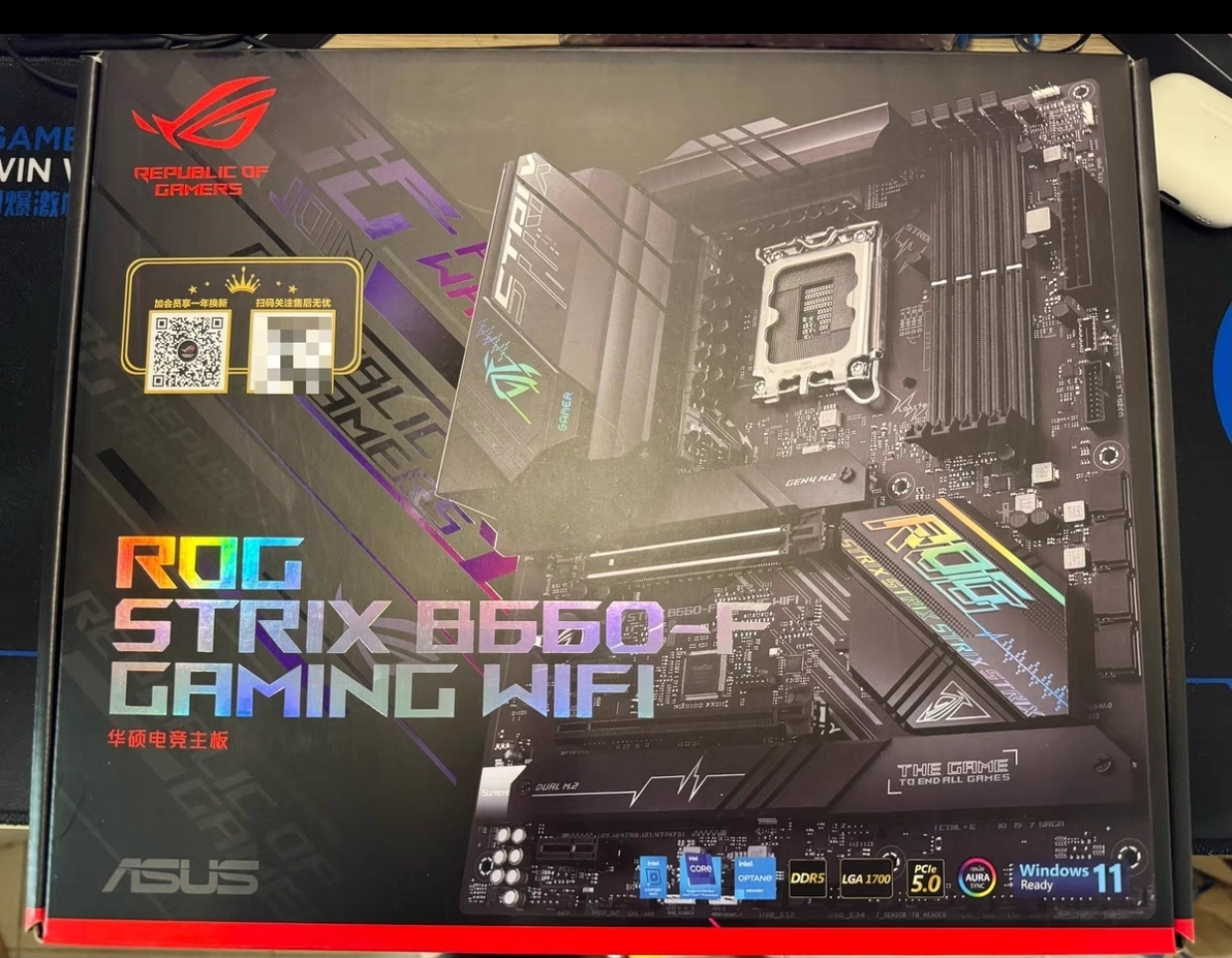 华硕ROG STRIX B660F GAMING WIFI D5猛禽1700主板支持12/13/14代