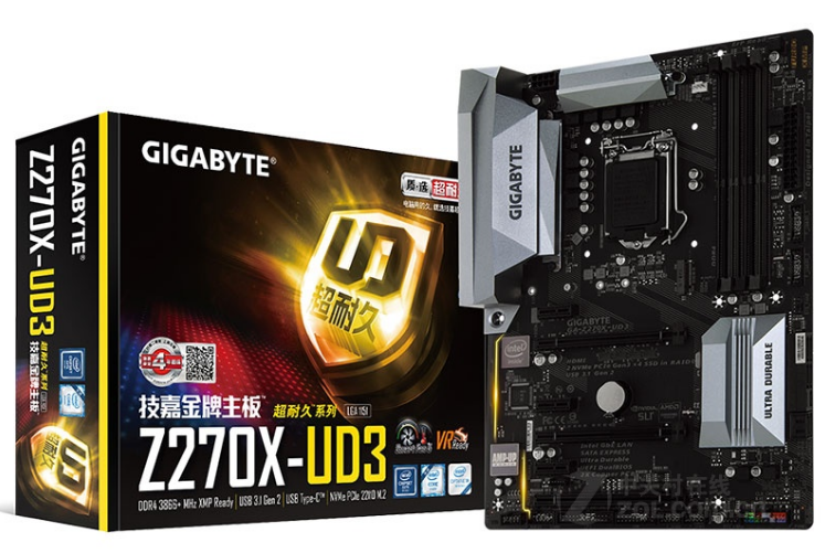 技嘉Z270X-UD3主板1151针支持6500 6600 6700 7700kcpu d4内存