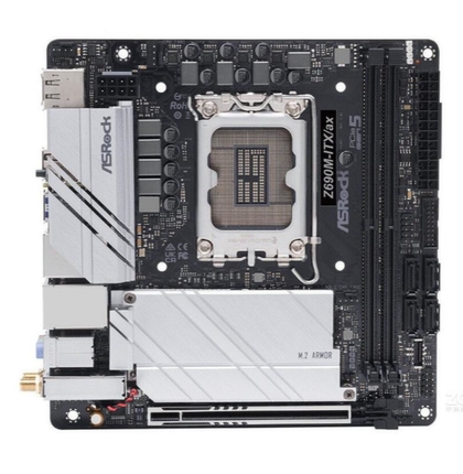 华擎Z690M-ITX/AX1700主板itx支持英特尔12代cpu4代内存条nas
