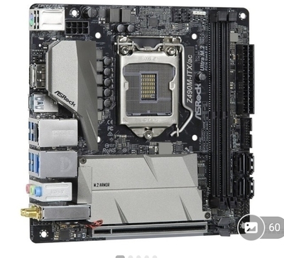 华擎Z490M-ITX/ax台式机电脑主板1200针支持10700 11900kfcpu