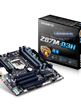 技嘉Z87M-D3H1150针主板支持i34130i54460i747704790kcpu处理器