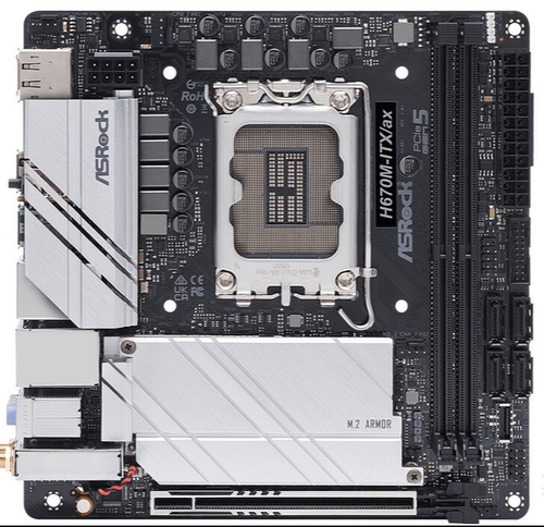 华擎H670M-ITX/ax1700针wifi台式机主板支持12/13/14代cpu处理器