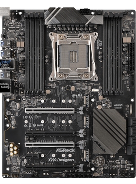 华擎x299 designare+设计师主板2066针支持7800x 10980xcpu处理器