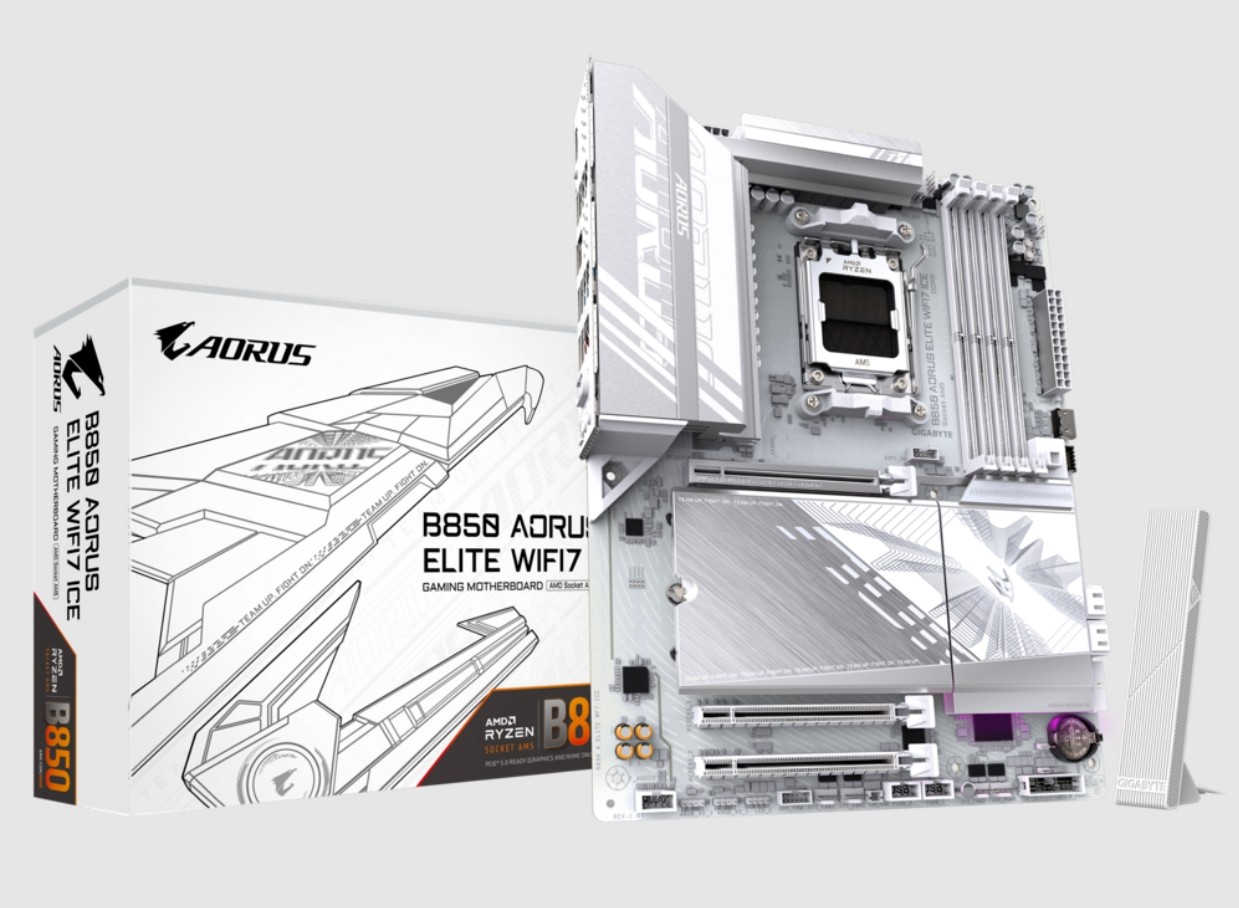 技嘉b850 aorus elite wifi7 ice主板am5支持7800x3d 9700x 9950x