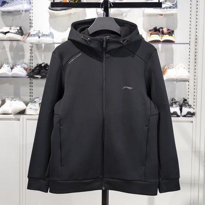 李宁健身系列男子连帽开衫卫衣