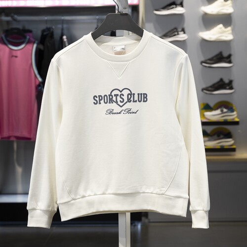 李宁女圆领加绒保暖套头运动卫衣