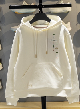 李宁女子卫衣2026春季新款故宫联名宽松舒适套头连帽卫衣AWDW108