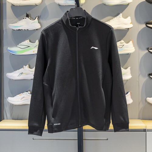 李宁男子立领针织无帽外套