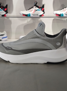 李宁SOFT GO休闲鞋2024秋季新品男子反光透气清凉运动鞋AGLU153