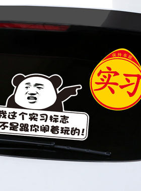 创意表情包新手女司机实习车贴