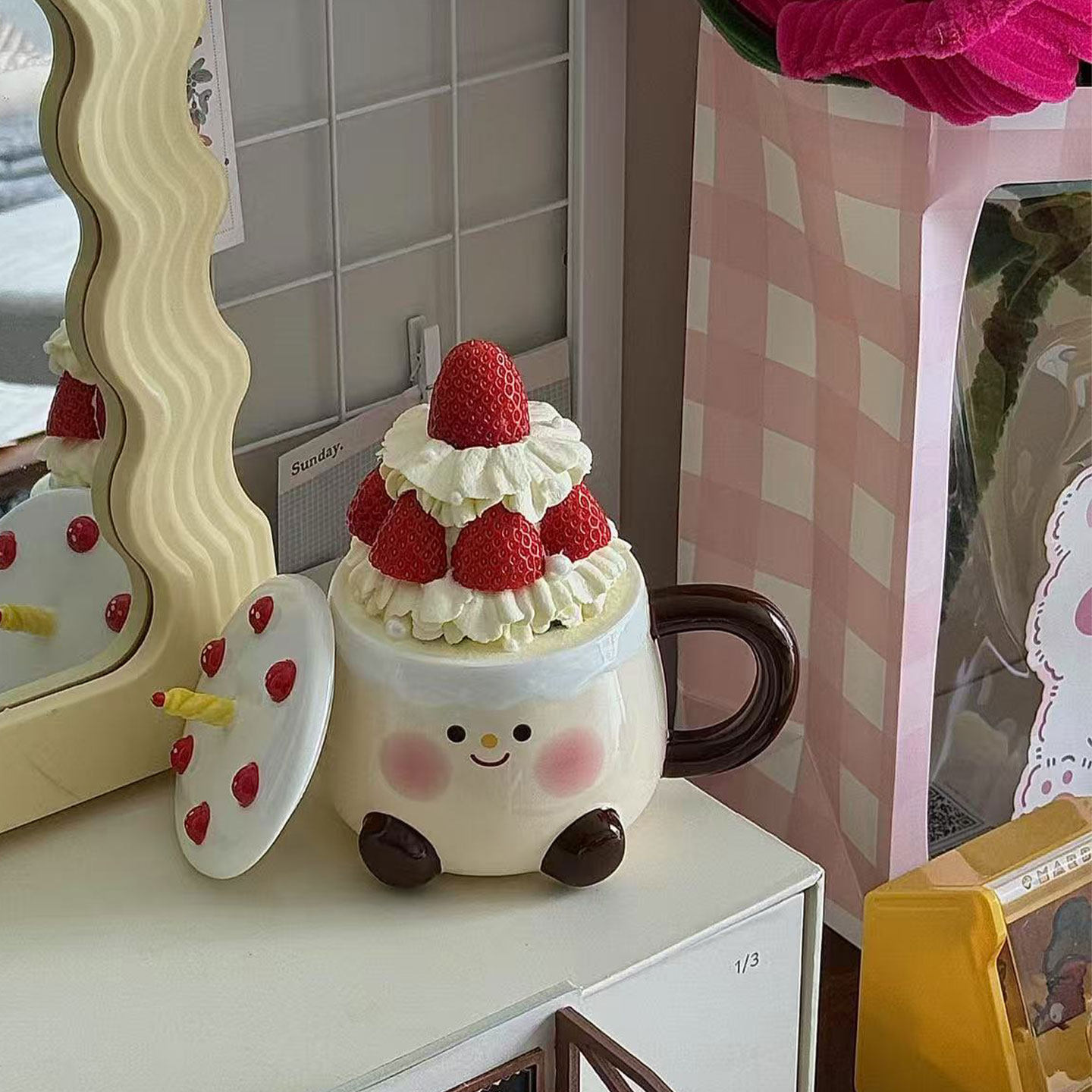 七夕情人节草莓塔马克杯奶油蛋糕装饰可爱表情小脚杯情侣纪念日,节庆用品/礼品,蛋糕/烘焙装饰用品,淘宝优惠券,粉丝福利购,淘宝优惠卷