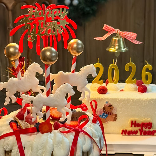 2026新年马年元旦主题蛋糕装饰
